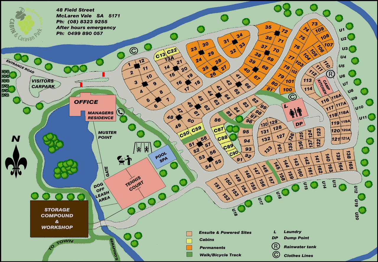 Park Map – McLaren Vale Cabin & Caravan Park,